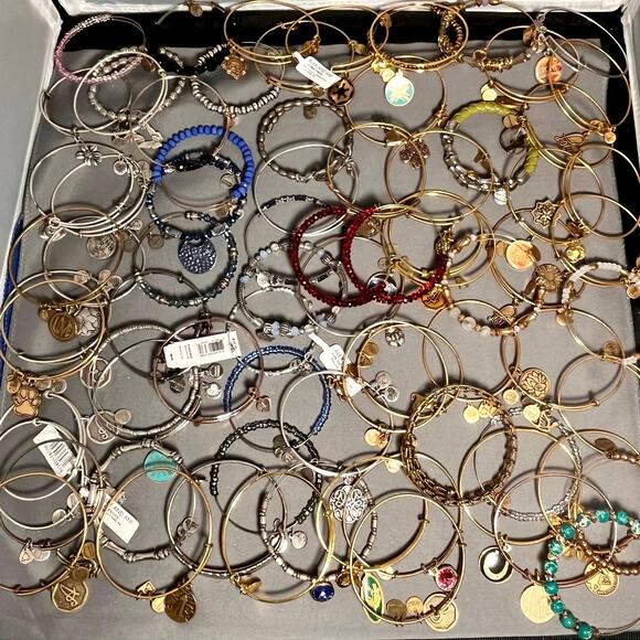 Alex and Ani Jewelry - Alex and Ani Reseller Lot 75 Silver Gold Rose Gold Charms Beaded Bracelets
